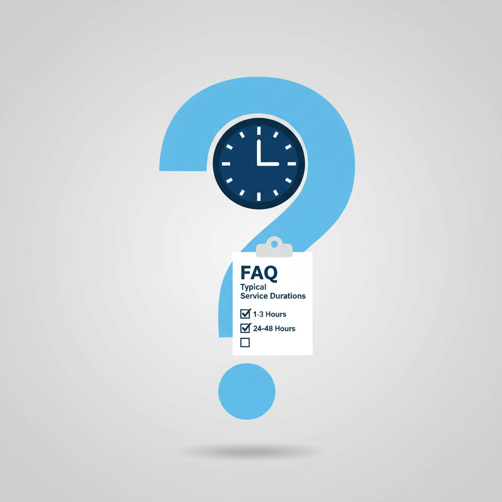 FAQ illustration with checklist and clock
